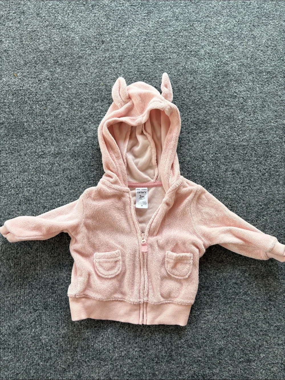 Carter's Light Pink Plush Hooded Zip Set